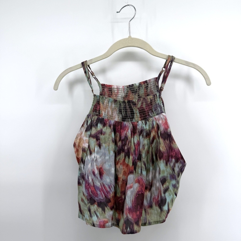 Out From Under Tank Top Smocked Cami Small Multicolor Womens Boho Urban Summer